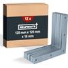HELPMATE - 12 pezzi angolo piatto 120x120x18mm - connettore in legno zincato e passivato blu - angolo con eccellente protezione dalla corrosione, stabile e durevole - montaggio semplice