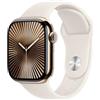 Apple Watch Series 10 GPS + Cellular 42 mm Smartwatch con cassa in titanio color Oro e cinturino Sport Loop Galassia - M/L. Fitness tracker, app ECG, display Retina always-on, Carbon Neutral