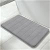 Yimobra Tappetino da bagno in memory foam, morbido comodo, super assorbimento dell'acqua, antiscivolo, spesso, lavabile in lavatrice, facile da asciugare, per tappeto da bagno (grigio, 80 x 50 cm)