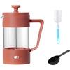 Watson and Monday W&M Caffettiera francese - Pressa francese - French Press - Macchina da caffè manuale - Acciaio Inossidabile, Vetro Borosilicato - Triplo filtro - Cucchiaio dosatore + detergente