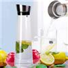 Tundwhite Caraffa in vetro, caraffa per acqua, brocca in vetro, con coperchio e manico per acqua, latte, succo e limonata, 1 litri, Tundwhite-GZH01
