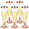 LATERN 30 Pezzi Flauti da Champagne in Plastica, 150ml Bicchieri da Champagne in Oro Rosa Bicchieri da Vino con Stelo Riutilizzabili per Feste di Anniversario Matrimonio Giardino (5,5 x 16,5cm)
