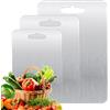 BORDEAG 3 taglieri in acciaio inox, 304, tagliere antiscivolo con bordo, taglieri da cucina, tagliere in acciaio inox, tagliere per impastare, per carne