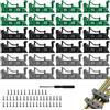 SHUIYUE 12 Set (24 Pezzi) PCB adattatore DIN rail per C45 guida DIN da 35 mm larghezza Con 48 viti, 1 cacciavite, per Staffa di Montaggio per Scheda di Circuito Adattatore(Verde, Grigio, Nero)