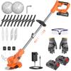 BUBA Decespugliatore Elettrico, Tagliabordi Elettrico, Decespugliatore a Batteria - 5 Lame, Asta Telescopica Regolabile, Batteria Da 2×21v 2000mAh, Per Prato, Siepi e Giardino