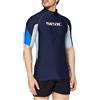 SEAC RAA Short Evo Man, Maglia Protettiva Rash Guard per Snorkeling e Nuoto Anti UV, XXXXL, Blu