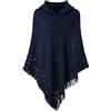 QQI Elegant Poncho Mantellina per Donna con Frange Incavato con Cappuccio 135-175cm (Diaspro)