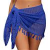 SEAUR Gonna da donna a maglia per la spiaggia, corta, trasparente, gonna avvolgente da spiaggia con cordoncino, mini sarong, pareo, a maglia, bikini cover up, rete a maglia, avvolgente, S-XL, L