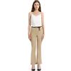 GLOWELFA Pantalone Donna Lavoro Femminile Classico Detente Cotone Slim Fit Dritto Bootcut Tailleur Vita Alta, cachi., S