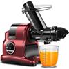 AMZCHEF Slow Juicer Spremiagrumi professionale da 150 W, spremiagrumi a freddo, XXL 80 mm, con 2 modalità di velocità e ritorno, senza BPA, per frutta intera, verdura, rosso