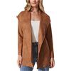 Masrin Giacca da donna in pelle scamosciata, lunga e leggera, media lunghezza, trench con stampa floreale, per l'estate e l'autunno, a maniche lunghe, regalo per le donne