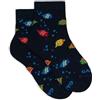 Gallo Calze cortissime bambino cotone fantasia pesci a righe blu