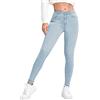 Generisch 2025 - Jeans classici da donna, casual, stretto, vita alta, blu, denim, pantaloni a matita jeans da donna stretch 7/8, Azzurro, XXL