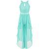 MSemis Abito da Ragazza Festa in Chiffon per Bambini Abiti da Sposa Cerimonia Eleganti Senza Maniche con Perline Scintillanti e Pantaloncini Integrati Jumpsuit Tutine, 6-16 Anni Menta verde 11-12 anni