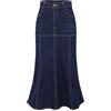 Generic Gonne da donna Midi Ladies Denim Gonne Moda Versatile Gonna svasata con tasche e bottoni a vita alta Una linea Bodycon Jean Gonna a matita Confortevole Orlo a volant Abiti lunghi per uscire, Blu, L