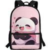 Howilath Zaino scolastico per bambini 8-9 con tasca frontale con zip, Simpatico panda
