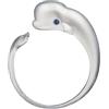 Miniblings Beluga Anello a forma di balena, argento con occhi blu, gioiello alla moda originale, anello con motivo, regolabile, taglia unica