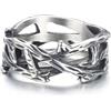 GTHIC Gesù Corona di Spine Anelli Anelli Cristiani Vintage per Uomo Donna Ramo di Vite Anello di Filo Spinato Argento Anello Portafortuna Gioielli Regalo Taglia 13