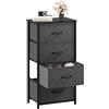 DWVO Cassettiera con 8 cassetti in tessuto, per camera da letto, soggiorno, con maniglie, piano in legno e robusta struttura in acciaio, colore nero e grigio