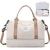 SEAFEW Borsone da Viaggio Extra Grande 50L, Bagaglio a Mano Borsa da Viaggio con Scomparto per le Scarpe, Borsa Sportiva Borsone da Palestra da Weekend,I8-Marrone Beige Chiaro