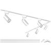 Bravsekai Kit bianco di Teste per Illuminazione a Binario, 6 Luci a Binario Estese, Binari Tipo H 2x1m, 20W, 4000K Bianco Naturale, Apparecchio per Faretti a Soffitto