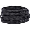 GORGECRAFT Cordino in Pelle Intrecciata PU 5 m X 8mm Cordino Bolo Tie Strisce Piatte in Similpelle Nere 3mm di Spessore Fili in Similpelle Corda per Bracciale Cavigliera Collana Portachiavi
