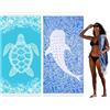 Hoqque Telo Mare Asciugamani Teli da Spiaggia Asciugamano Palestra Cotone 2 Set Grande Antisabbia 200x90cm xxl Uomo Donna Accessori Beach Towel Leggero Grandi per Piscina Bagno Regalo Travel Regali