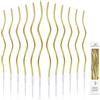 JJiaoLinin Metallico Candeline, 36 pièces Candele Torta di Compleanno,Torta Compleanno Ondulate Sottile Candele con Supporti, Perfette per Decorazioni di Torte di Compleanno Matrimoni (Oro)