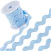 GORGECRAFT 30mm Rick Rack Trim per Cucire 10 Iarde Jumbo RIC Rac Ribbon Christmas Rickrack Sky Blue Wave Bending Frangia Trim Tessuto Intrecciato Pizzo Zig Zag Trim per Artigianato Matrimonio