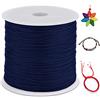 LEREATI 0.8mm Filo Nylon per Braccialetti, 100m Cordoncino per Braccialetti Coda di Topo Cordoncino Natalizio, Macrame Corda per Collane Perline Gioielli Fai da Te (Blu Scuro)