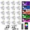 INDARUN WiFi Lampada da terra Faretto da incasso RGB impermeabile IP67 Ø 31 mm - Illuminazione per terrazzo, patio, percorso, parete, giardino, decorazione, interni ed esterni (20 pezzi)