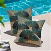 Miuyunya Federe Cuscini Divano 45x45 Set di 2 Copricuscino Impermeabile per Esterni Turchese Ginkgo Biloba Primavera Estate Federe Decorative Moderne per Camera da Letto, Divano, Sedia, Giardino