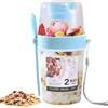 CutitiUU Tazza Yogurt to Go Riutilizzabili Tazza di Muesli To Go Tazza di cereali portatile con cucchiaio da 870 ml Tazze Cereali con Coperchi per Muesli Yogurt Pappe Porridge Avena Notturna (Blu)