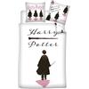 Aymax Parure da letto Harry Potter reversibile, copripiumino bianco 140 x 200 cm + federa 65 x 65 cm, in policotone