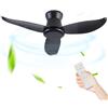 Generic Ventilatore da soffitto retrò, 91,4 cm, 3 pale, 6 velocità, motore CC, silenzioso, reversibile, piccolo, per camera da letto o salotto, senza luci, elegante finitura bianca