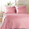 Caleffi PRESTIGIOSO ED Elegante TRAPUNTINO COPRILETTO Trapuntato in Raso di Cotone Letto Matrimoniale Vari Colori (Rosa)
