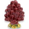 SICILIA BEDDA CAPACI Pigna Siciliana in Ceramica di Caltagirone Decorativa - H 11/12 cm - Bordeaux - Mod. Gambo Decorato Casuale