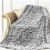 SEEGU Coperta con stampa ghepardo morbida e accogliente coperta in pile nero leggera peluche sfocata grigio scuro stampa leopardata coperta decorazione regali di compleanno per letto donne uomini