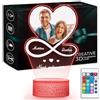 Maverton Lampada con Targa Personalizzata - Targhetta Personalizzata con Luce Notturna - Base Multicolore Caricatore e Telecomando - Idea Regalo Coppia Anniversario