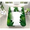 XCQHZYQ Lenzuolo con Angoli Matrimoniale Foglie Verdi Stampa 3D Traspirante Elasticizzati Microfibra Lenzuola Copriletto 160x200 cm per Letto Singolo/Matrimoniale