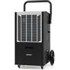 COSTWAY 66 L Deumidificatore Commerciale, Deumidificatore con Pompa e Tubo di Drenaggio, Deumidificatore Industriale con Timer 24H e 4 Ruote per Cantina Magazzino (Bianco)