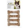 Croci King Bone - Ossa per cani, Snack premio masticativo per cani in pelle bovina naturale, dental stick per la pulizia dei denti, 8 cm - 4 pz