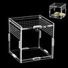 DAOOZHU Scatola di Alimentazione per Rettili (10 Cm*10 Cm*10 Cm), Terrario Acrilico Mini per Lumache, Adatta per Ragni Saltatori, Lucertole, Scarafaggi