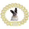 HimyBB Collare a catena dorato per cani, con diamanti cubani e glitter, per cani di taglia piccola, media e grande, 20,3 cm