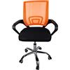 Sedam Srl Sedia Poltrona Ufficio Charlie con Ergonomica con Braccioli, Regolabile, Girevole 360° Imbottita con Rotelle per Scrivania Comoda (Arancione)