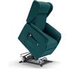 REDÒKASA Poltrona relax elettrica FIRENZE MADE IN ITALY per anziani e disabili con kit batteria optional, 2 motori, 4 ruote, optional antimacchia (Senza Kit Batteria, Tessuto Antimacchia, Petrolio)