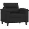 QJBSAVVA Divano Salotto Poltrona Relax Divani Piccoli Divano Per Esterno - Poltrona Nera 60 cm in Similpelle per Sala Di Attesa Sala Studio Camera Da Letto