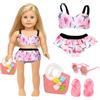 DIELOVEHUA Set di Nuoto per Bambole, Costume da Bagno per Bambole, Vestiti per Bambole Reborn, con Costume da Bagno, Borsa, Infradito, Occhiali, per 35-45CM Bambole