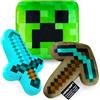 MINECRAFT Peluche Morbido 3 Gadget Peluche Giocattolo, Gamer Accessori Cameretta Peluche Cuscino per Bambini e Ragazzi
