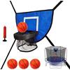 Generico Cerchio Di Trampolino - Attacco Di Trampolino Basketball Hoop | Accessori Per Trampolino, Giardino, Prato, Palestra, Ambientazione Del Cerchio Di Pallacanestro Morbido Con 4 Palline